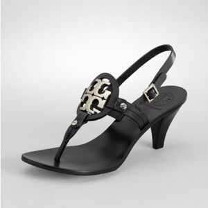 Tory Burch Holly 2 Black Slingback Kitten Heel Sandal size 7.5